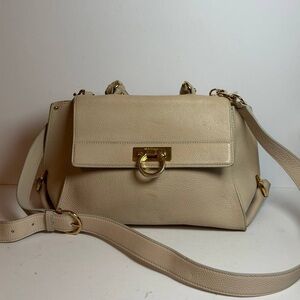 Salvatore Ferragamo Sofia Gancini Satchel Pebbled Leather